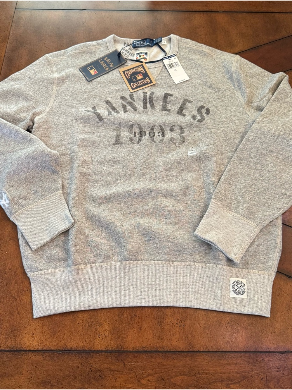 Polo by Ralph Lauren Gray Yankees 1903 Crewneck Sweatshirt Mens L